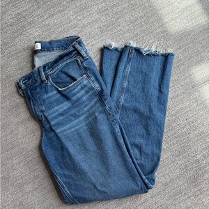 Mid rise 90’s straight leg dark wash jeans
